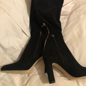 Faux suede high heel boots